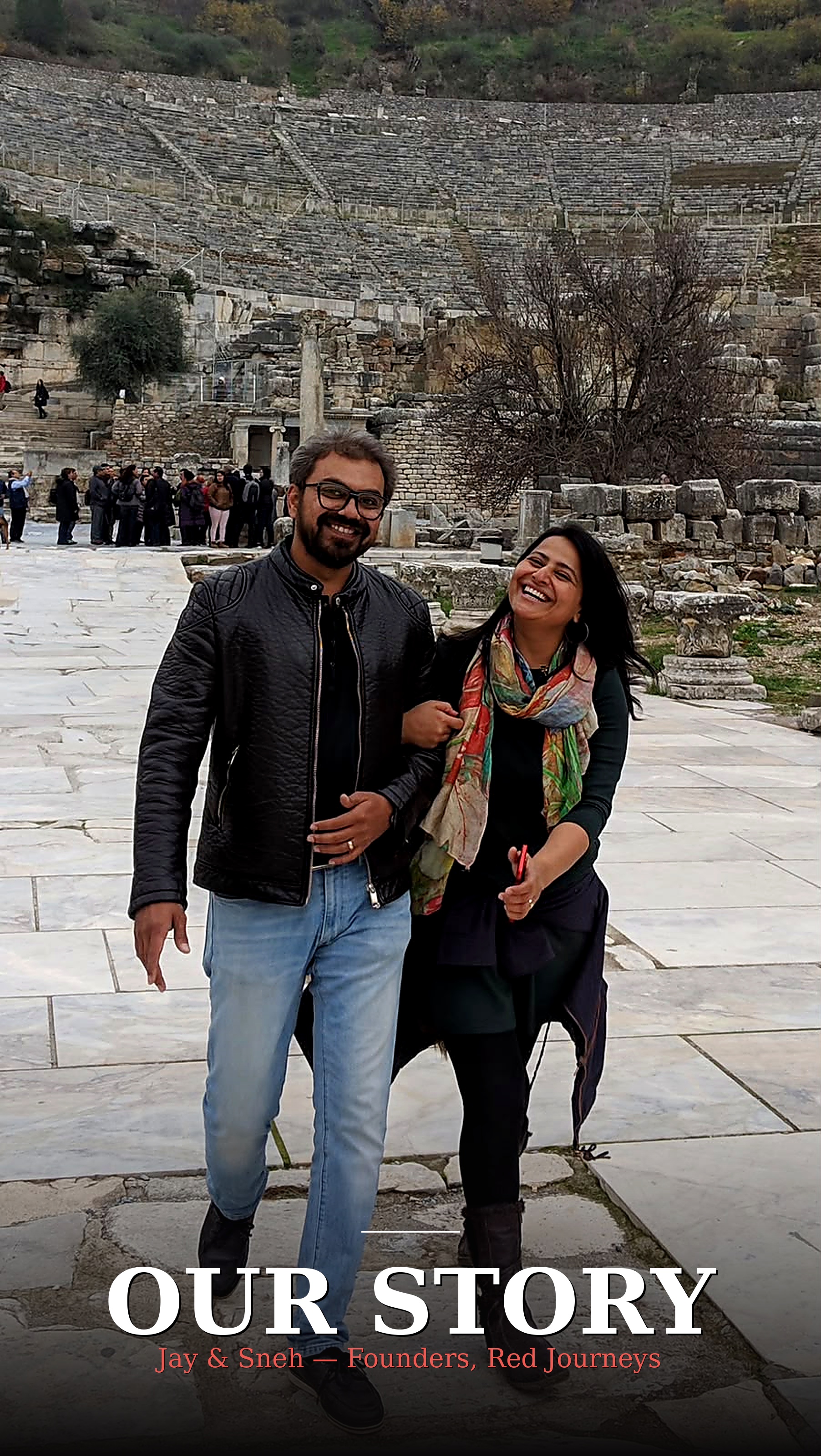 Jay and Sneh, founders of Red Journeys, travelling together